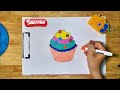 How to draw Cupcake for Kids | Step by step | CUPCAKE DRAWING EASY