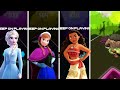 Frozen Elsa And Anna VS Moana And Maui - Tiles Hop! Let It Go, You're Welcome!