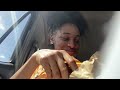 Trying the New!!!!!!Saweetie Meal *no talking just eating|Car Mukbang
