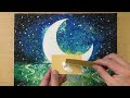 Hairpin painting technique / Acrylic painting / Starlight moonlight girl