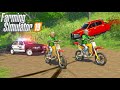 DIRT BIKERS FIND STOLEN VEHICLE IN THE WOODS! | (ROLEPLAY) FARMING SIMULATOR 2019
