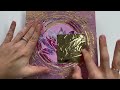 #187 DIVINE GOLD FLUIDART LOTUS PAINTING - acrylic pour art