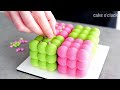 HOW to make VELVET texture RASPBERRY MINT mini cakes | CAKE O'CLOCK