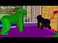 Long Slide Game With Elephant Gorilla Buffalo Hippopotamus Tiger - 3d Animal Game - Funny 3d Animals