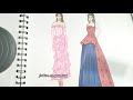 Fashion illustration - Gown illustration using alcohol markers