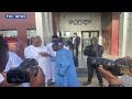 (WATCH) Moment Tinubu, Amaechi Meet At Lagos Airport