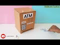 How to make a Simple ATM machine | Card board easy atm machine | Mini working Atm