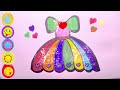 Cute Dress Drawing Painting & Colouring for kids, Toddlers | Simple Dress Drawing | Easy Drawings
