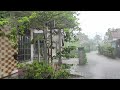 Walk in Heavy Rain and Storms in Rural Indonesia | ASMR, Nature Sounds for Sleep