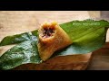 粽子包法 碱水红豆粽 Red Bean Paste Zongzi