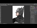 OBS recording test, photoshop drawing Batman - one by wacom