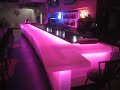 Frosted layered acrylic LED bartop, installed at DJ's in Fresno, Texas