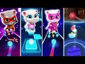 Talking Tom Hero 🆚 Angela 🆚 Talking Angela 🆚 Talking Ben | Edm Rush | Dancing Road