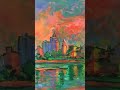 Memphis Reflections Skyline painting by Award Winning Artist Kendall F. Kessler