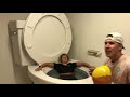 WORLDS LARGEST TOILET POOL BALLOON PRANK ON GIRLFRIEND