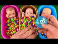 Magic Satisfying Video | Rainbow Mixing Candy ASMR in 3 BathTubs with Slime M&M's & Funny Make UP