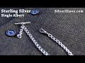 Sterling Silver Single Albert Pocket Watch Chain - NEW - free delivery.