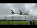 Saudi airlines Boeing 787 arriving at Manchester airport