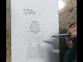 Girl backside drawing step by step|Easy girl back side drawing |Trustdrawing