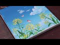 Yellow flower and butterfly / Acrylic painting for beginners / PaintingTutorial