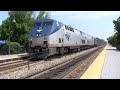 [HD] Amtrak and Metra at Glenview, IL- Empire Builder 7/27 w/ Milwaukee Road PV Cars