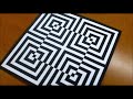 How To Draw Like a 3D Geometric Square Optical Illusion - Funny 3D Trick Art on paper tutorial