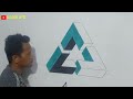 3D WALL DECORATION EFFECT |  3D CREATIVE WALL PAINT |  OPTICAL ILLUSION 3D WALL PAINTING TRIANGLE
