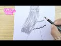 How to draw a  Girl backside -Drawing easy || Pencil sketch for beginner || Girl drawing