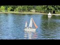 Patrice shares the water with a patrol boat