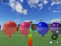 Flinging balloons in Roblox