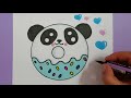 HOW TO DRAW A CUTE PANDA DONUT EASY STEP BY STEP