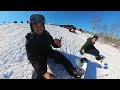 Beginner's First Blue Trail (Snowboard and Skis)