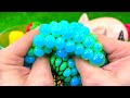 Satisfying Video l How to make Glossy PlayDoh Noodles with Glitter Slime Balls & Rainbow Fruits ASMR