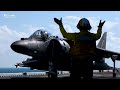 AV-8B Harrier II Showing the Insane Jump on Aircraft Carrier