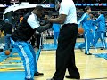 Warmups at the New Orleans Hornets game last year....