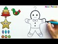 Magic Christmas Tree & Ornaments Drawing, Coloring for Kids, Toddlers #47