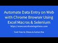 Automate Data Entry with Chrome Using Excel Macros