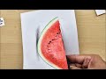 3d drawing easy realistic watermelon on paper - How to draw 3d art