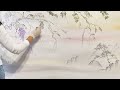 Góry i pnącza glicynii malowane na płótnie (Mountains and wistaria on canvas - painting tutorial)