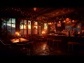 Rainy Jazz Café at Golden Hour | Relaxing Jazz Music and Rain Sounds