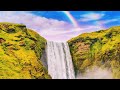Beautiful Fantasy Waterfall Video - Rainbow Sky - Nature & Birds Sounds - Mediation & Relaxation.