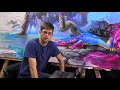 How To Paint Glowing Hot Lava - Fantasy Mural PART 5