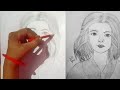 how to draw girl pencil sketch banana sikhe#sr8827 #