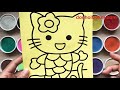 TÔ MÀU TRANH CÁT TIÊN CÁ HELLO KITTY - Sand painting Hello Kitty mermaid (Chim Xinh)