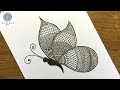 Butterfly Mandala Art for Beginners | Step by Step | Mandala Drawing | Zen tangle Art | Doodle Art