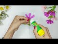 How to make purple flowers | Flower with crepe paper | Diy paper | Art and Craft