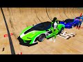 Ramps challenge jumping Pool GTA V mod Ragdolls Spiderman Freddy Krueger Firetruck Monsters Off Road