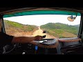 driving HOWO 380 | Carrying 30 tons through a narrow road is extremely dangerous | cabin view
