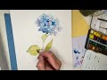 Step by Step Blue Hydrangea • REAL TIME Watercolor Painting Tutorial