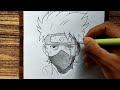 How to draw Kakashi hatake step by step ( Naruto ) easy anime drawing